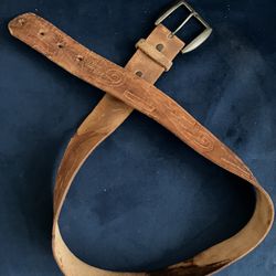 Handtooled Leather belt size 38.1960-70s Rodeo Days Las Vegas, NV