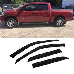 2004-2015 Inline Rain Guards Nissan Titan Crew Cab 