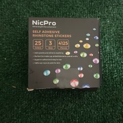 NicPro Self-Adhesive Rhinestone Stickers – 4,125 Pieces, 25 Colors, 3 Sizes 