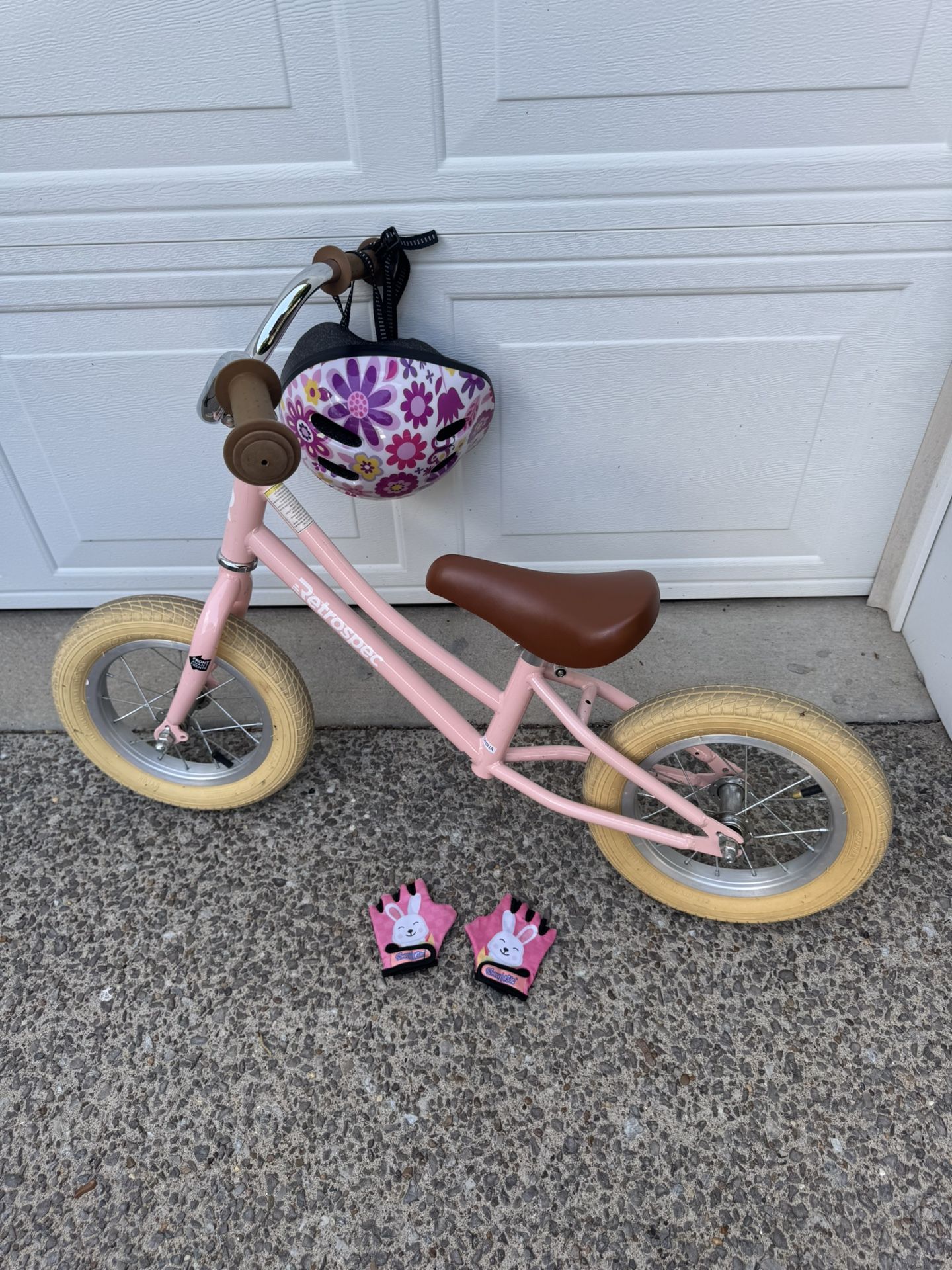 Balance Bike, Helmet And Gloves