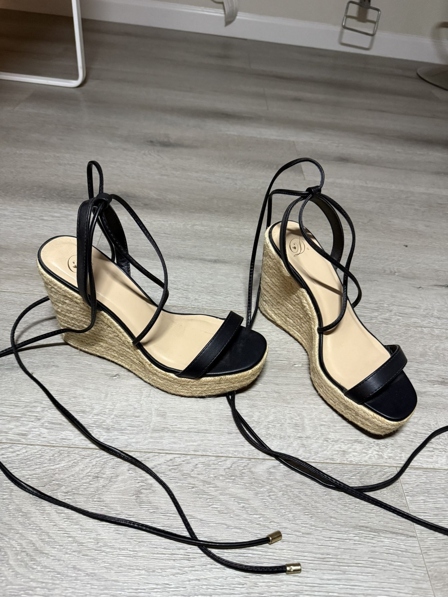 Lace Up Wedge High Heel