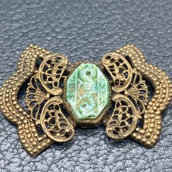 Vintage Asian Revival Neiger Dragon Pin in Brass, 1930's