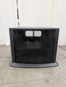 Curved Black Glass TV Stand with Tinted Door