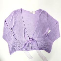Xhileration Womens Lavendar Cardigan Size: Large 