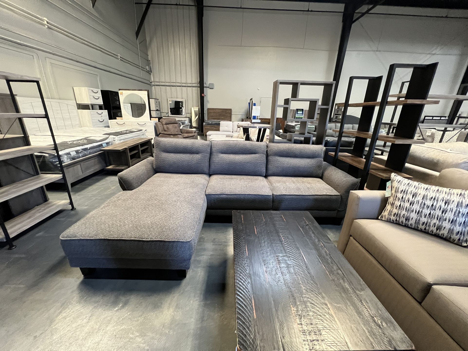 Sectional 109” With Chaise Dark Grey