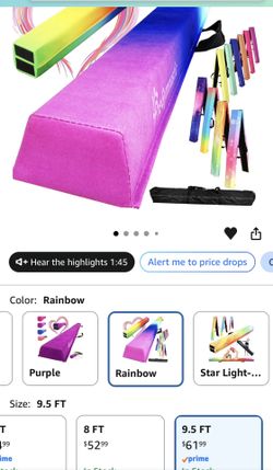 NEW Folding Balance Beam for Kids Ages Foldable Gymnastics Floor Beam with Cover