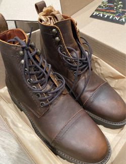 Patina leather boots