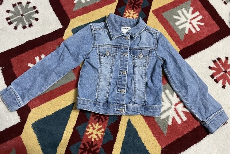Sonoma Jean Jacket Kids Girls Size 6 Medium Wash Denim Coat Button Front