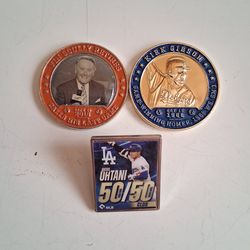 Dodgers coin ,pin combo set customized