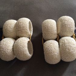 Set Of 8 NEW Handmade Beaded Napkin Rings