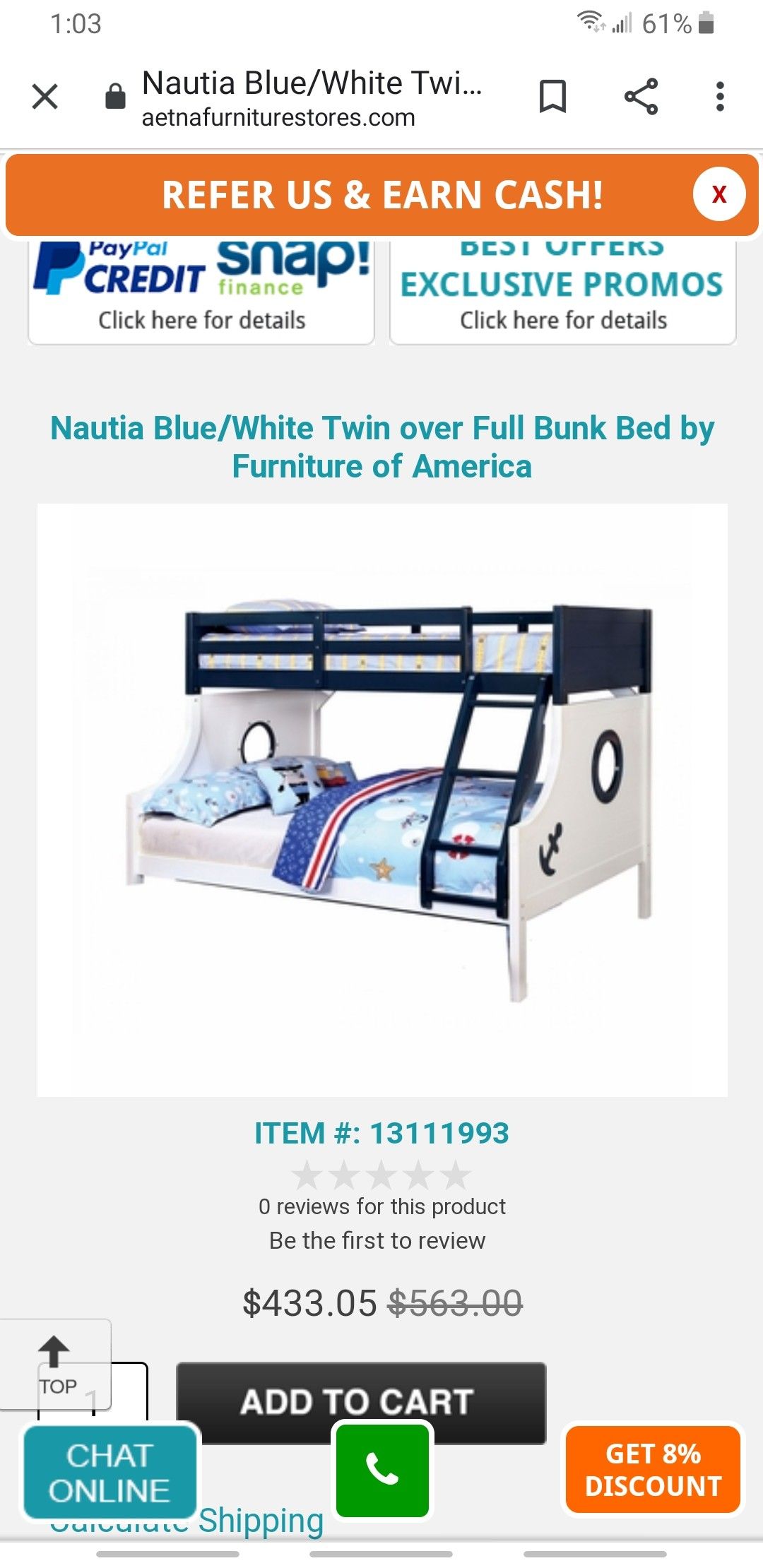 Bunk beds $45