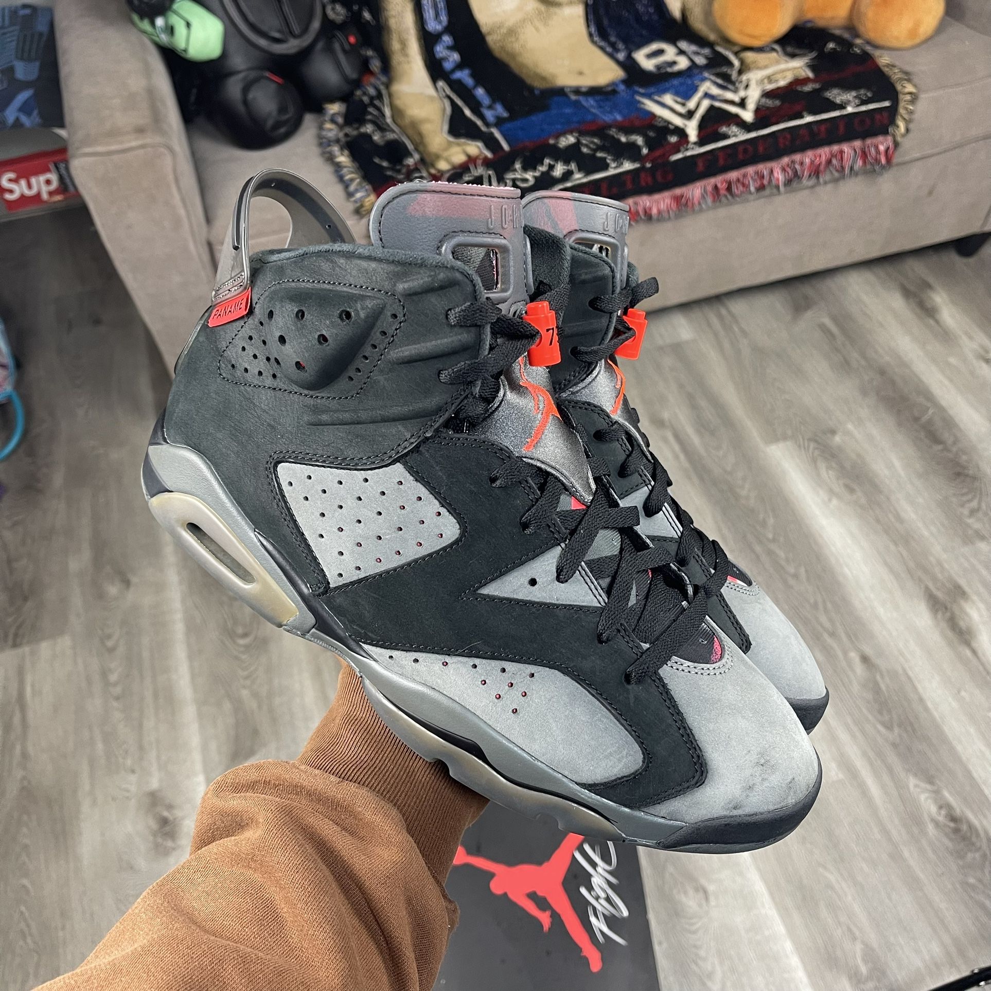 Size 13 Paris Saint Germain x Air Jordan Retro Iron Grey (CK1229