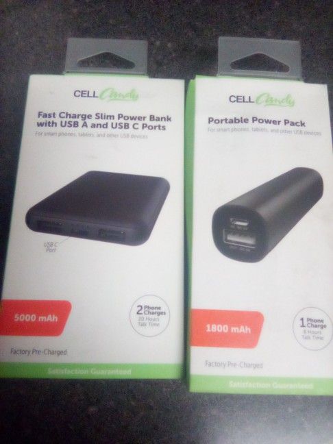 BOTH BRAND NEW! SEALED! NEVER Opened! Power Banks PORTABLE CHARGERS! VERY FAST Charging ON THE GO!