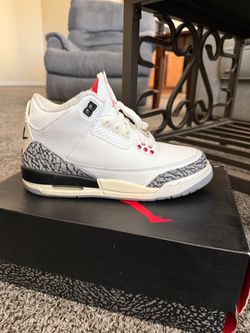 AIR JORDAN 3 RETRO (GS) SUMMIT WHITE/FIRE RED-BLACK BLANC SOMMET/NOIR/ROUGE FEU