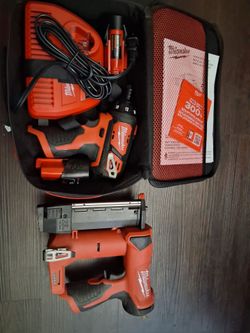M12 Milwaukee Cordless screwdriver and 23 guage nail gun