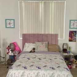 Must be gone today! Full size pink velvet bed for $50