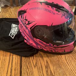 Pink motorcycle Helmet Speed And Strength