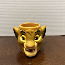 Vintage Applause Disney SIMBA Lion 3D Face Head Kids Plastic Cup Mug 90s