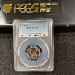 1970 S Gem Proof Jefferson Nickel Graded At PR69 B-7