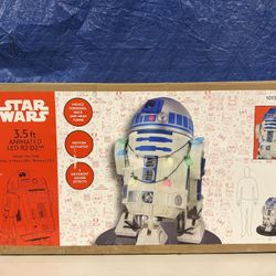 Star Wars 3.5ft Animated LED R2-D2 with Sound and Light Effects **IN HAND**