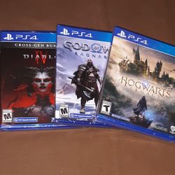 PS4 Game Bundle- Hogwarts Legacy/ Diablo 4/ GOW Ragnarok 