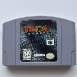 Turok 2 Seeds Of Evil N64 Nintendo 64 Grey Cart Variant Authentic Cleaned Tested
