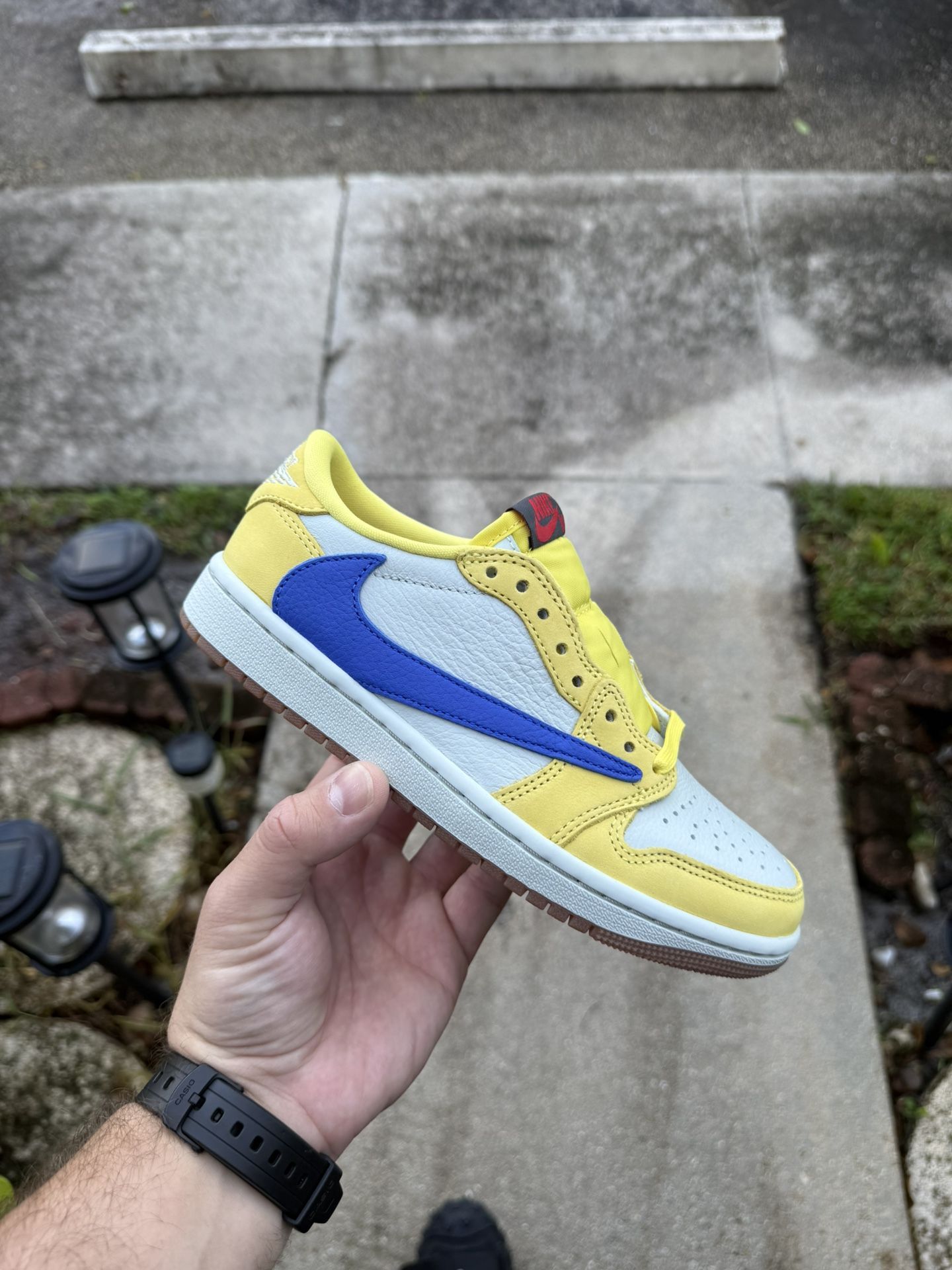 Canary Yellow Women Travis Scott Nike Air Jordan 1 Low Size 5.5W