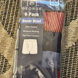 MENS 6 PACK BOXER BRIEFS IN A HARD TO FIND 2XL 44-46 SIZE BRAND NEW WITH TAGS