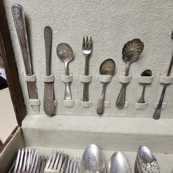 Antique silverware collection
