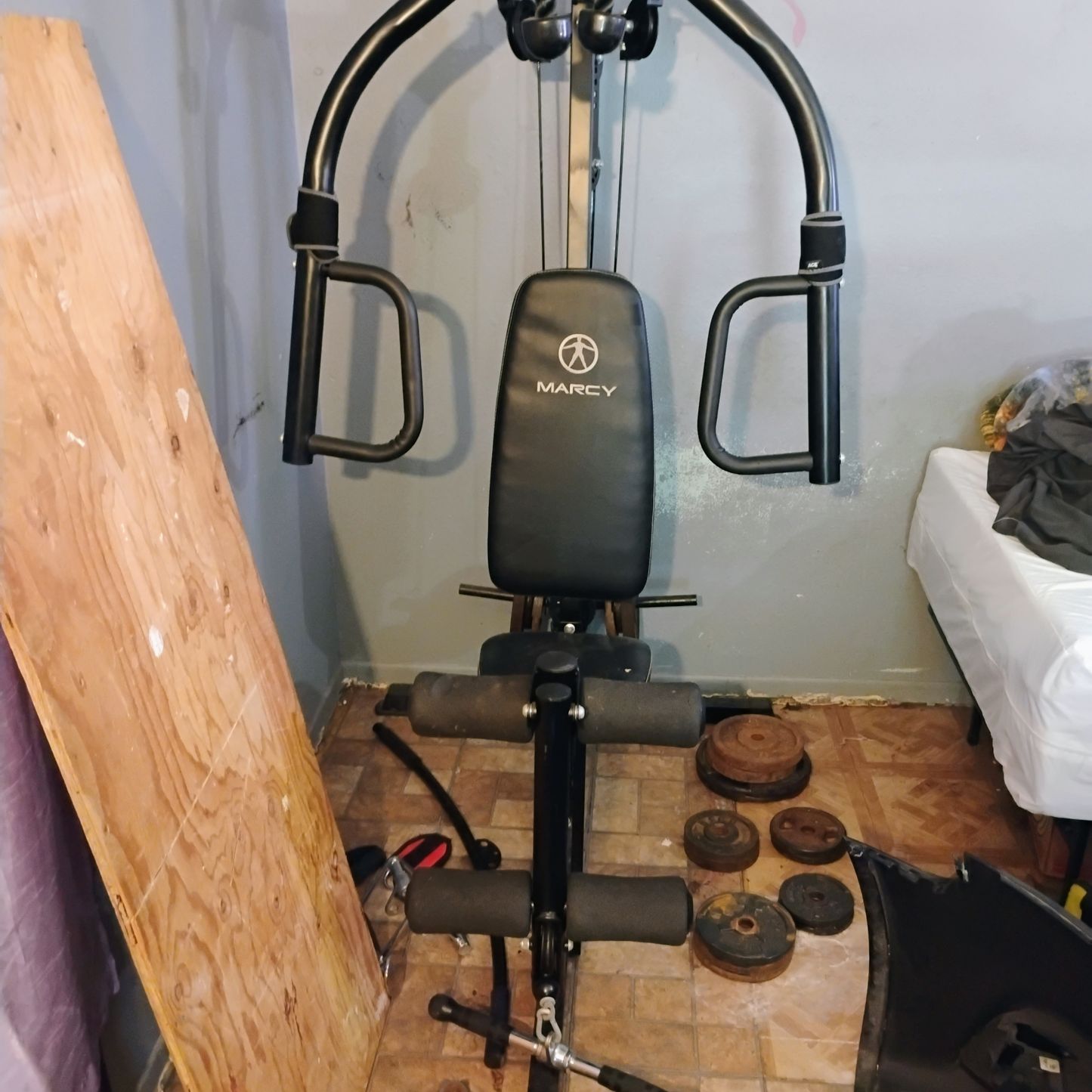 Home gym with additional attachments