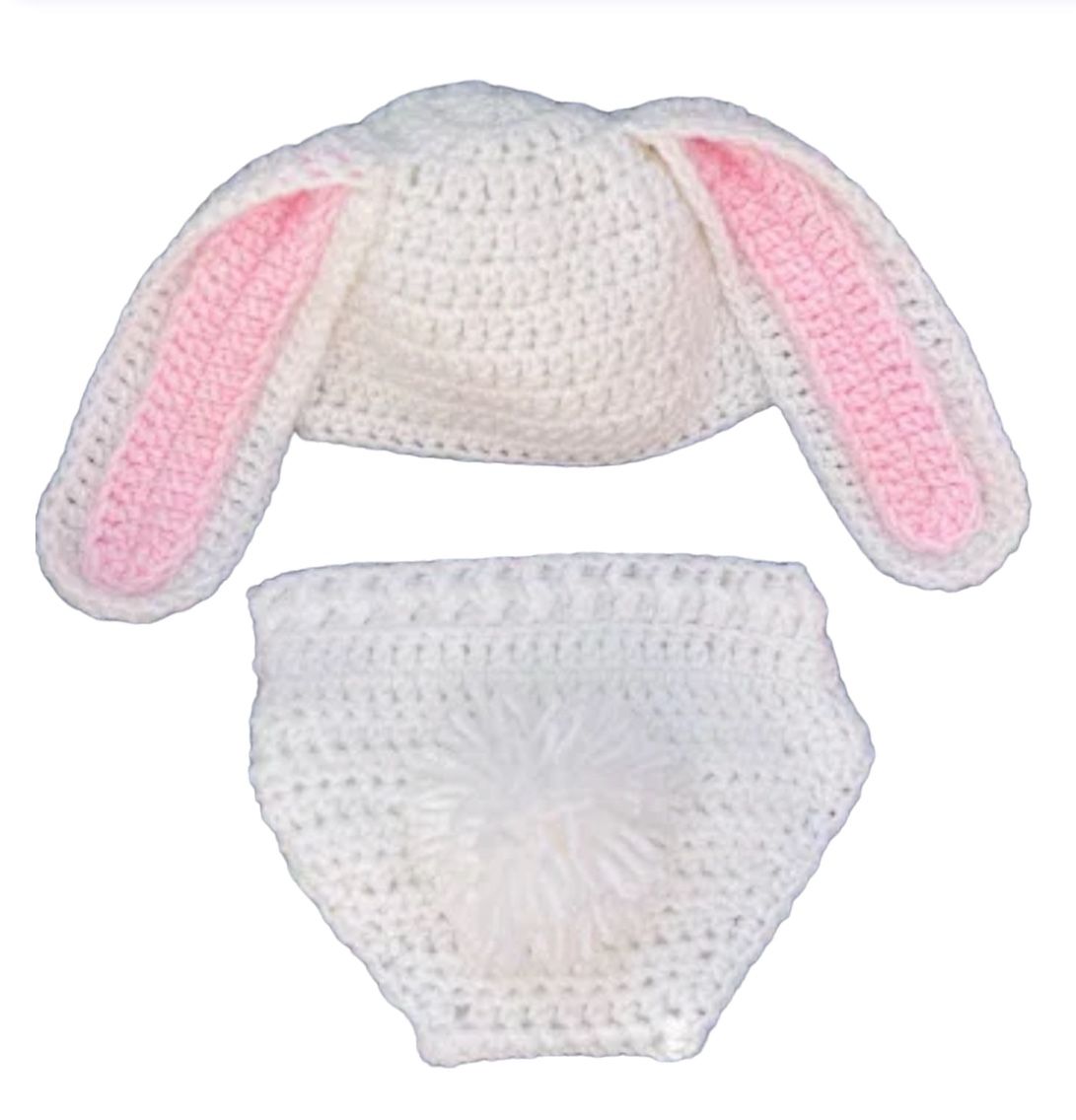 Easter Bunny crocheted Diaper Cover Set 