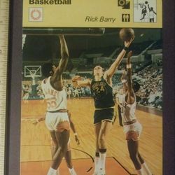 1977 Sportscaster Rick Barry The Golden Gunner State Warriors Sport Photo Large Over-sized Basketball Card HTF HOF Collectible Vintage Italy NBA