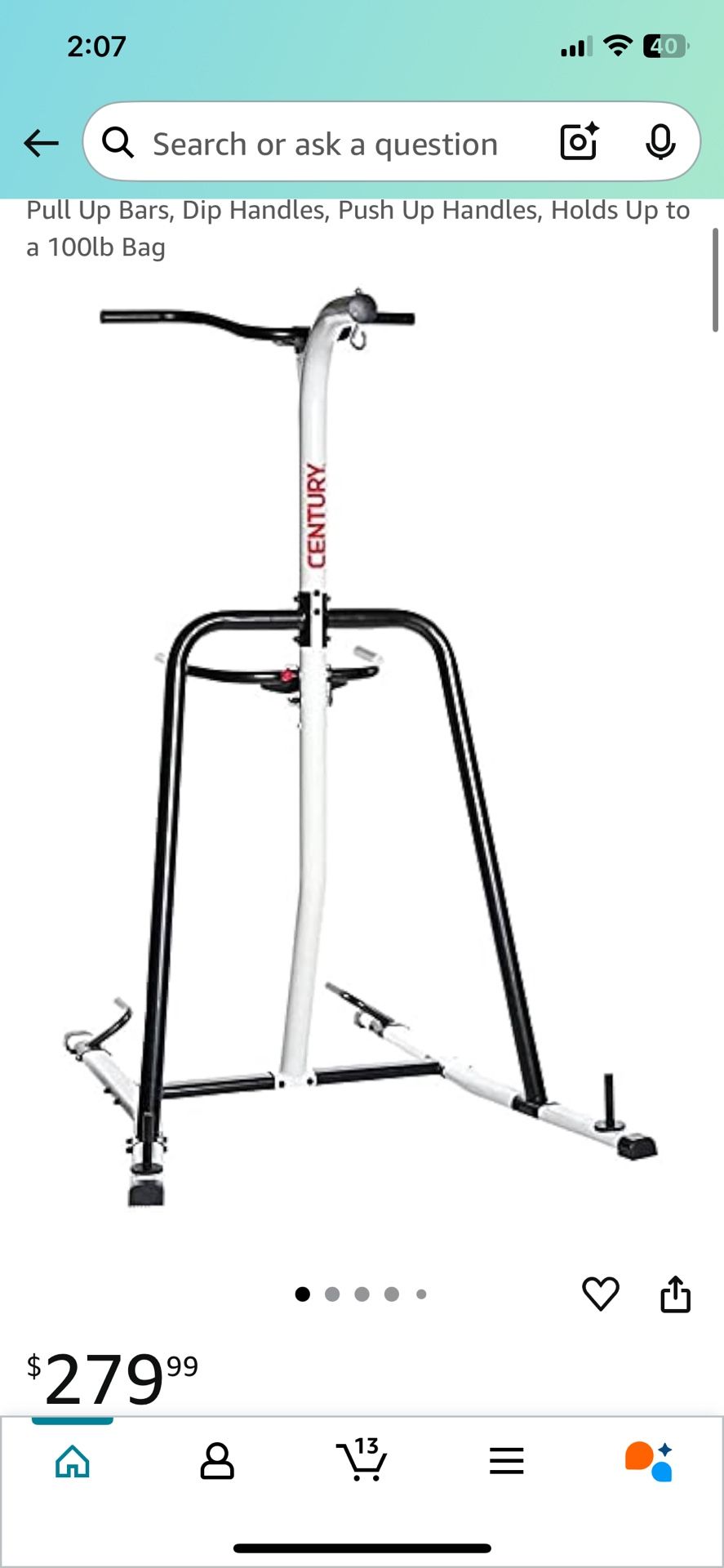 Centry Punching Bag Stand Pup Dips And Push UPS