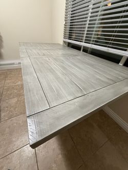 Gray dining table