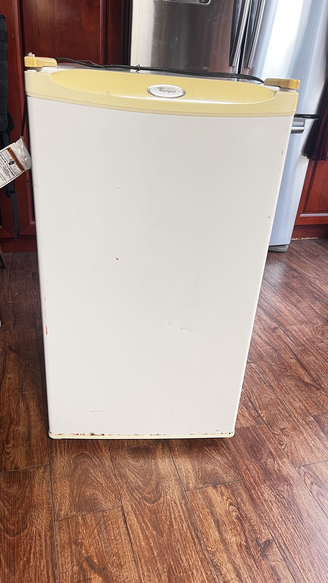 The Whirlpool mini-refrigerator