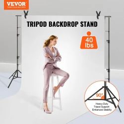 12 x 10 ft Heavy Duty Backdrop Stand, Height Adjustable Photography Backdrop Stand, Background Support System with 6 Clamps and A Carry Bag, for Party