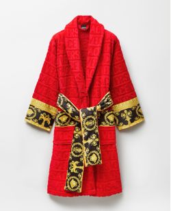 Versace I Love Baroque Terry Bathrobe Red