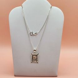 925 Silver Initial "D" Necklace 