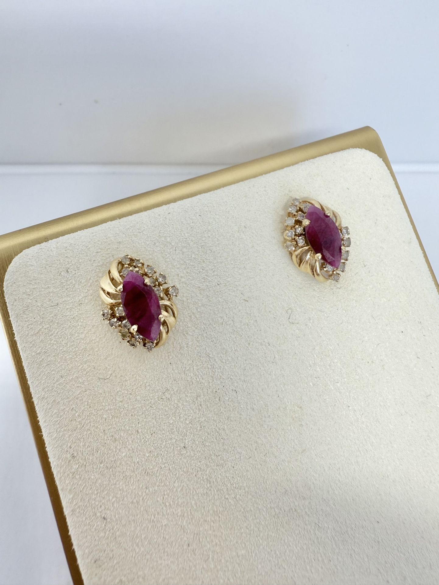 14k Ruby & Diamond Earrings