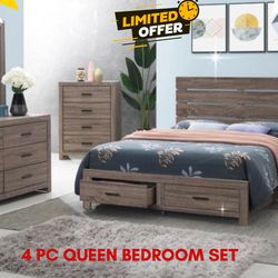 4 PC QUEEN BEDROOM SET