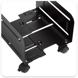 Universal Computer Ständer mit Rollen Mobiler CPU-Ständer Computerwagen bis 10kg Rollwagen PC Desktop