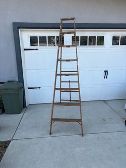 Tall Wooden A-Frame Step Ladder 8 feet