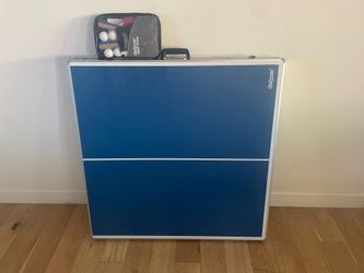 6 x 3 ft Blue Mid-Size Table Tennis Table (Ping Pong) Set