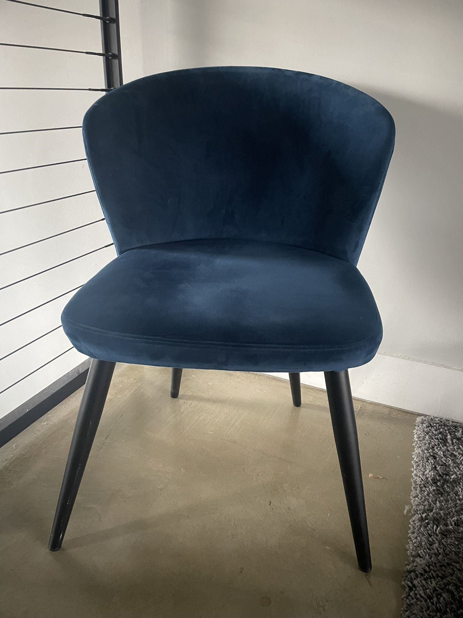 Blue Velvet Accent Chair