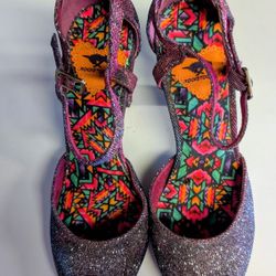 Iridescent purple sparkling heels- size 8.5