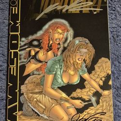 LIONHEART PREVIEW SIGNED x 3 WIZARDWORLD 99 EXCL GOLD FOIL AWESOME