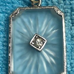 1920 German Glass   Sterling Silver And Diamond 