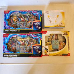 POKEMON 30TH ANNIVERSARY Pokemon TCG 30th Celebration Poster Collection + 2 Pokèmon Mega Greninja EX Premium Collection BRAND NEW -SEALED