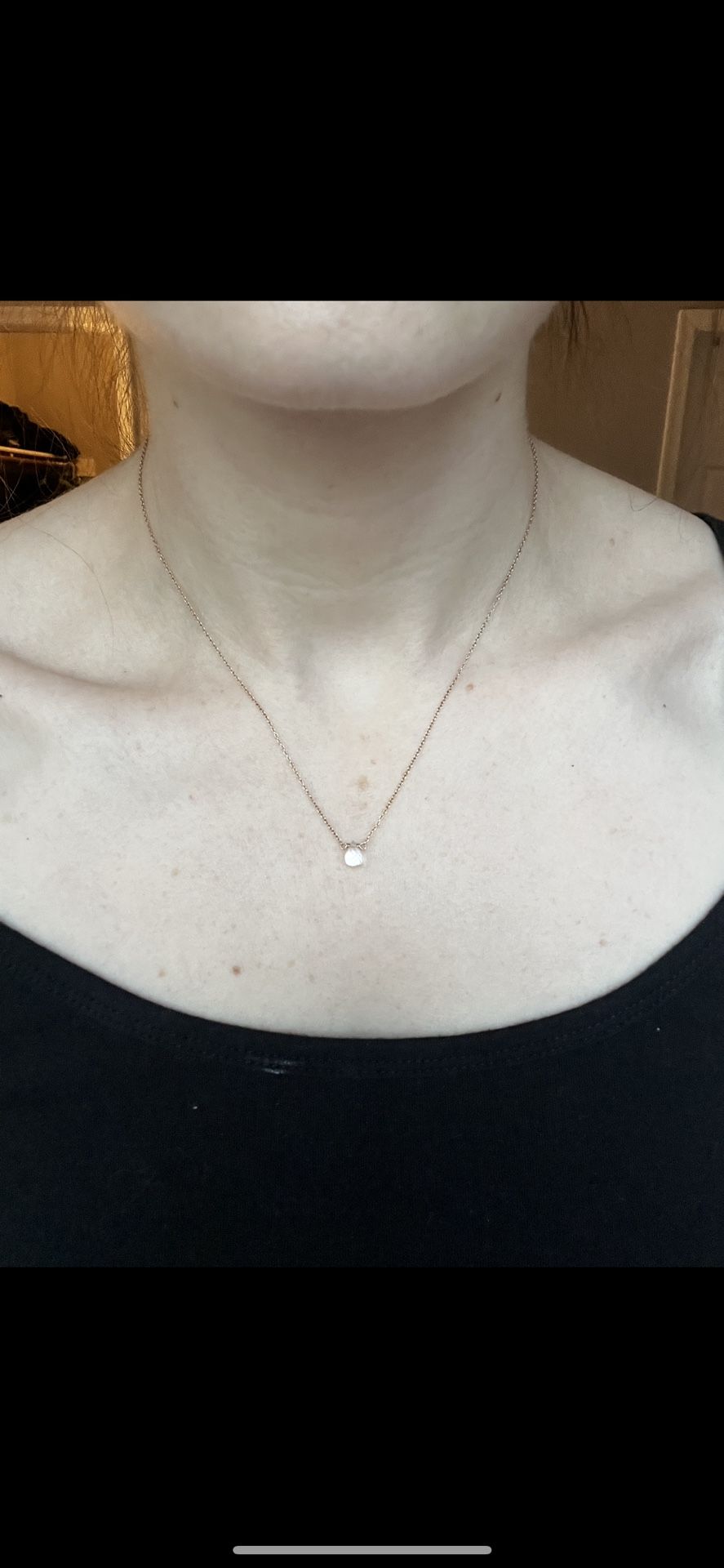Rose Gold Teardrop Gem Necklace 16”