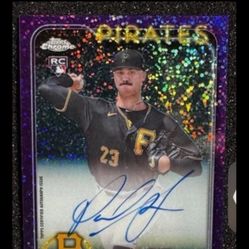 2024 Topps Chrome Update Paul Skenes Auto RC Purple Speckle Refractor #/299